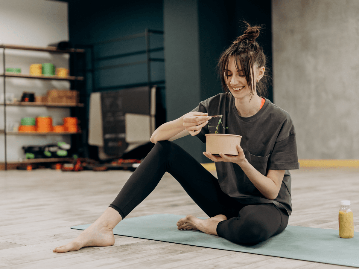 Woman enjoying healthy salad